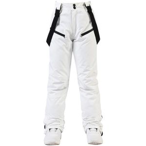 PANTALON DE SKI - SNOW Pantalon de Ski Homme-Femme Avec Bretelle Amovible Imperméable Chaud Taille Elastique Couleur Unie