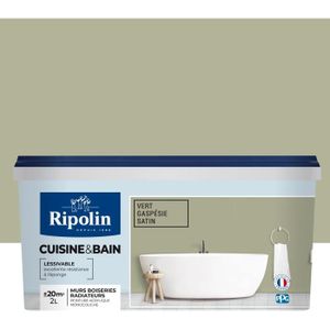 PEINTURE - VERNIS Peinture cuisine et salle de bain - Vert gaspésie satin - RIPOLIN - 2 L