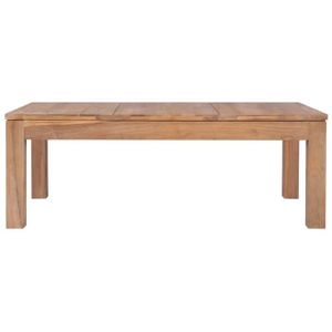 TABLE BASSE Table basse en bois de teck massif - VBESTLIFE - 110 x 60 x 40 cm - Finition naturelle - Style campagne
