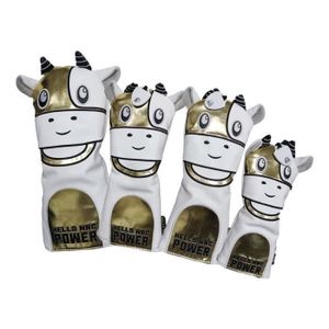 CAPUCHON - COUVRE CLUB 4 Pcs Golf Club Head Covers Driver 1 3 5 ut Fairway Woods Headcovers PU Leather Housses de protection Convient à tous les clubs Or