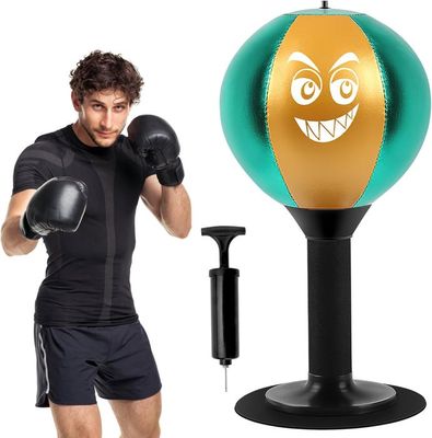Mini Sac De Frappe De Bureau Funpunch - Ballon Boxe Avec Ventouse, Pompe Incluse, Ressort Puissant - Anti-stress