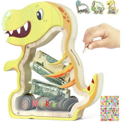 Tirelire Dinosaure Enfant - En PVC Sûr, Grande Capacité (800 Pièces) - Anti-chute, Couleur Vive - Cadeau Garçon/fille