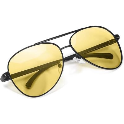 Lunette Soleil Anti Eblouissement Conduite De Nuit Lunette Verre Jaune Polarisee Protection Uva Uvb p7676 Noir 2 Achat Vente lunettes de soleil Neuf Cdiscount