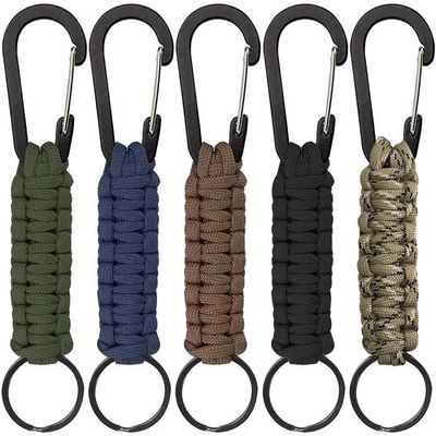 2 Porte-clés Paracorde Volumoon - Mousqueton Tressé Détachable 200kg Capacité - Noir Et Rose