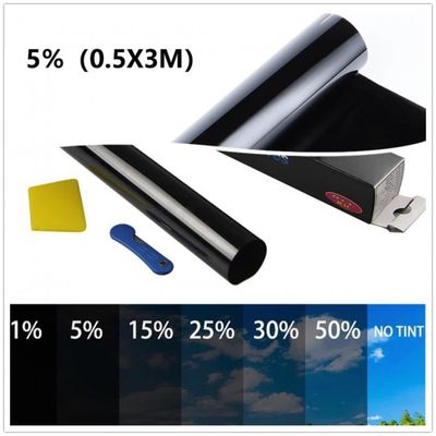 Film Teinté Pour Voiture 50x600 Cm - Protection Solaire, Anti-UV/IR, Anti-rayures, Choix VLT 5% à 35%