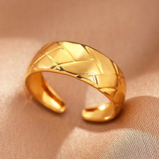 SION L Bagues Larges en Acier Inoxydable pour Femme Bijoux Classiques Vintage Reglables Ouverts en Relief Cadeaux de Gold Blanc Achat Vente bague anneau SION L Bagues Larges en Acier Inoxydable pour F...