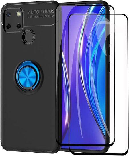 WEIOU Cover Per Realme 7i / Narzo 30A, Custodia Morbida TPU Con Bordo Dorato, Antiurto, Rossa