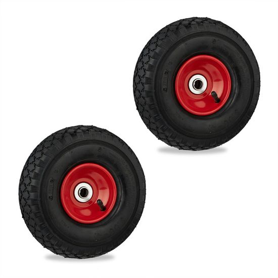 2x roues de diable 4.1/3.5-4 - pneumatique - jusqu'à 136 kg - 260x85mm - jante acier