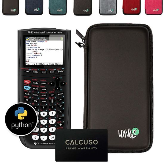 TI-82 Advanced Edition Python incl. WYNGS Protective Case Black