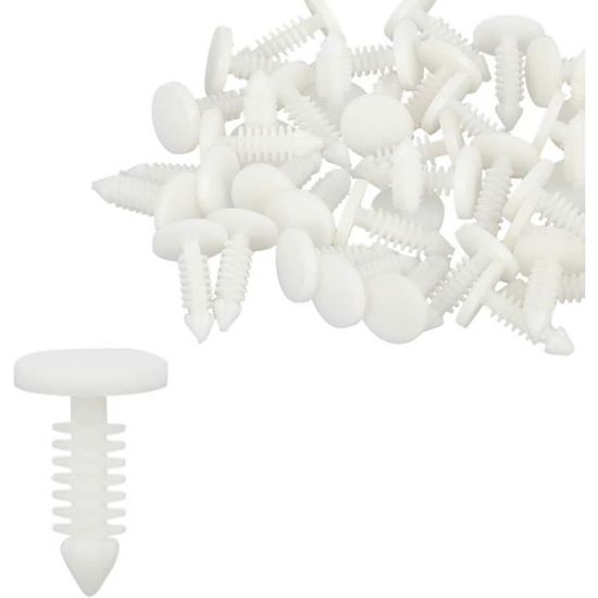 X AUTOHAUX - 40 Clips Plastique Pour Voiture - Rivets De Garniture 8mm - Gris - Pour Ailes, Pare-chocs, Portières