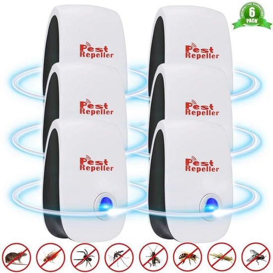 2PCS Répulsif Ultrason Anti-Rongeurs Insectes Pest Répulsif Électronique Avec LED Lumière