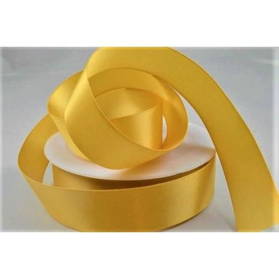 RUBAN SATIN ÉPAIS DORÉ DOUBLE FACE - 6,99 Mètres X 25mm - Mercerie Pour Couture & Création