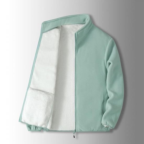 Sweat à Capuche Femme Zippé Court Polaire Sherpa Épaisse - Hiver Chaud, Couleur Unie, Poche Zippée, Style Casual Sport