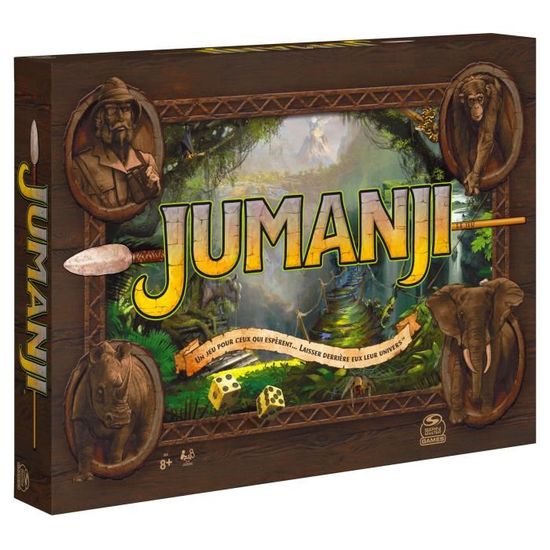 Jumanji le jeu - 6062338 - Jeu de Société pour Toute La Famille ou entre Adultes - Edition Rétro - Jeu de Plateau inspiré du Film