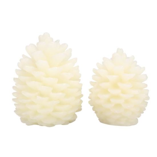 Bougies Sans Flamme En Forme De Pomme De Pin - Décoration Noël Et Hiver - Fonctionne Sur Piles
