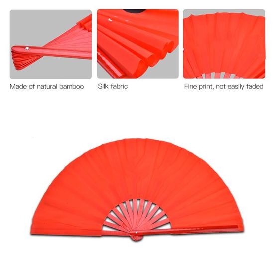 Amajiji 21cm Amajiji - Éventail Pliable Femme 21cm, Soie De Bambou, Pompon Décoratif éventail Main