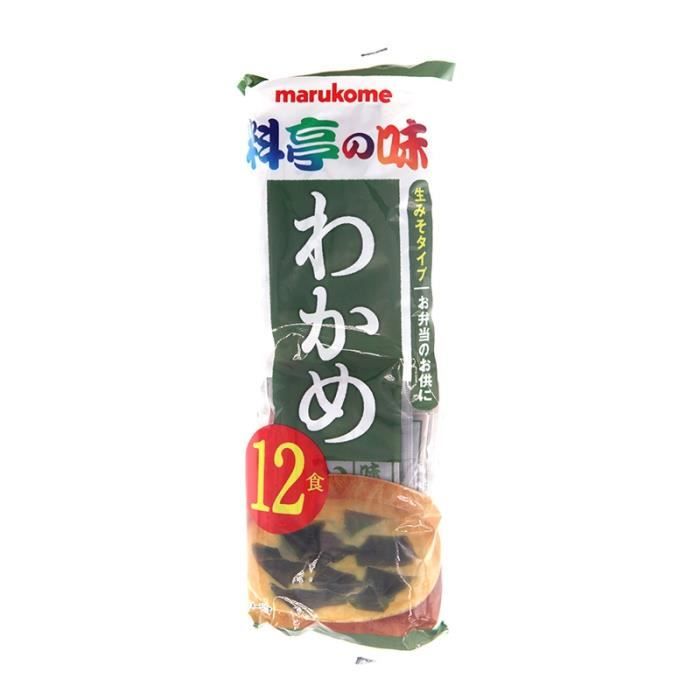 12 soupes miso au algues Wakame 216g Marukome