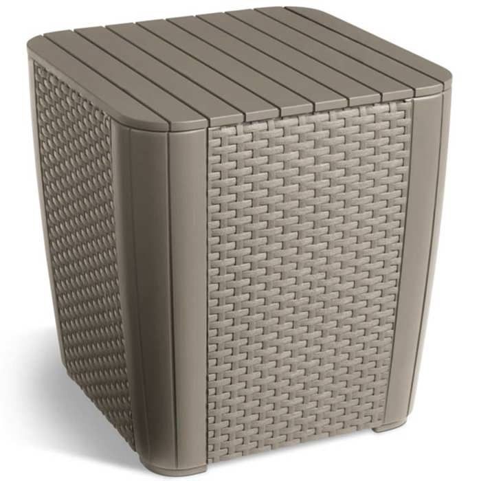 Keter Table d'appoint de jardin Luzon Osier plat Cappuccino 420012