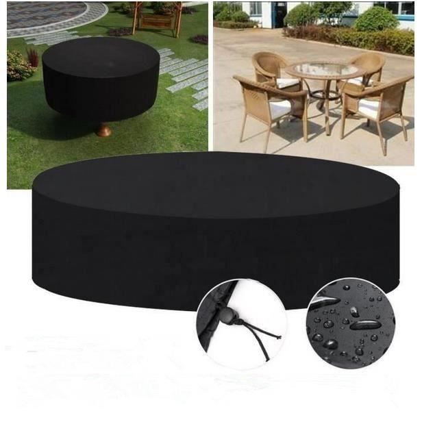 Housse De Protection Anti-UV Imperméable Bâche Couverture Rond pour Meubles De Jardin Patio Table 230x110cm