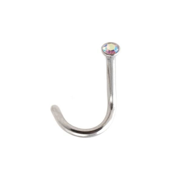 Bijou Piercing Nez Acier Chirurgical Strass Multicolore VotrePiercing - 1.0 mm