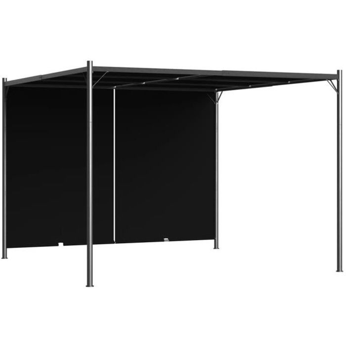 Pergola de jardin Tente de jardin Arches, treillages Gloriette avec toit rétractable 3x3 m Anthracite
