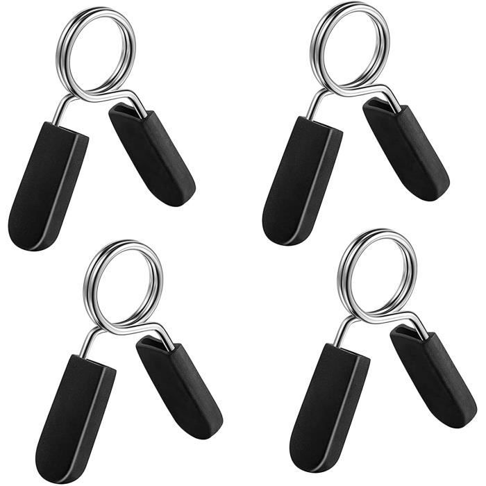 Pinces à Ressorts pour Poids Haltères Printemps Pince Clips Bague de Serrage 25mm Antidérapant Pinces à Haltères avec Poignée pour