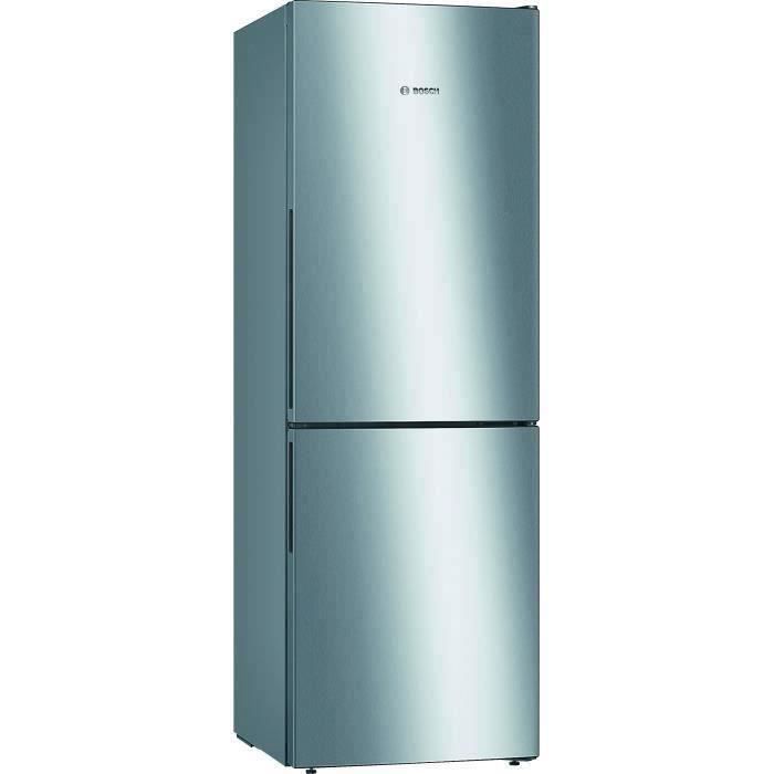 BOSCH KGV33VLEAS - Réfrigérateur congélateur bas - 288L (194+94) - Froid brassé - A++ - L 60cm x H 176cm - Inox