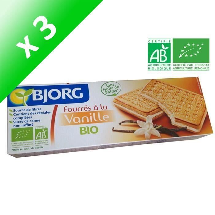 BJORG Fourrés Vanille Bio (Lot de 3x 225 g)