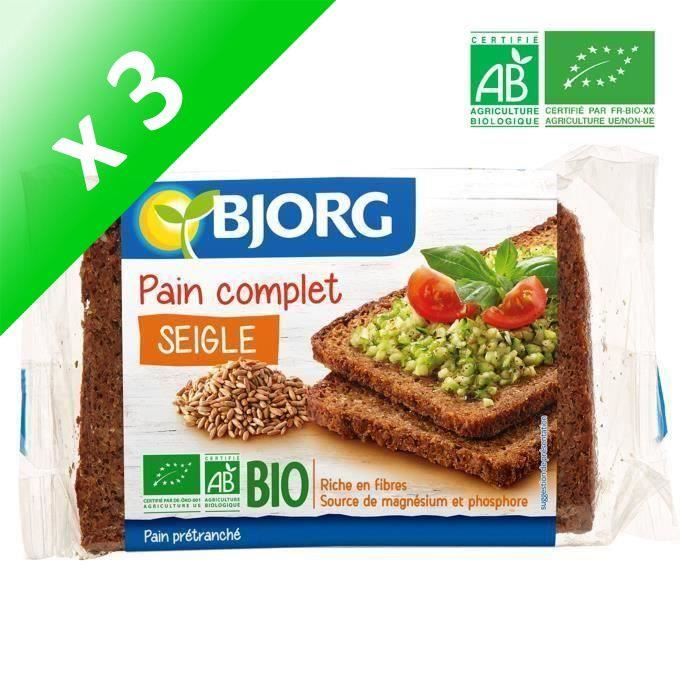 BJORG Pain Complet de Seigle Bio 500 g (Lot de 3)