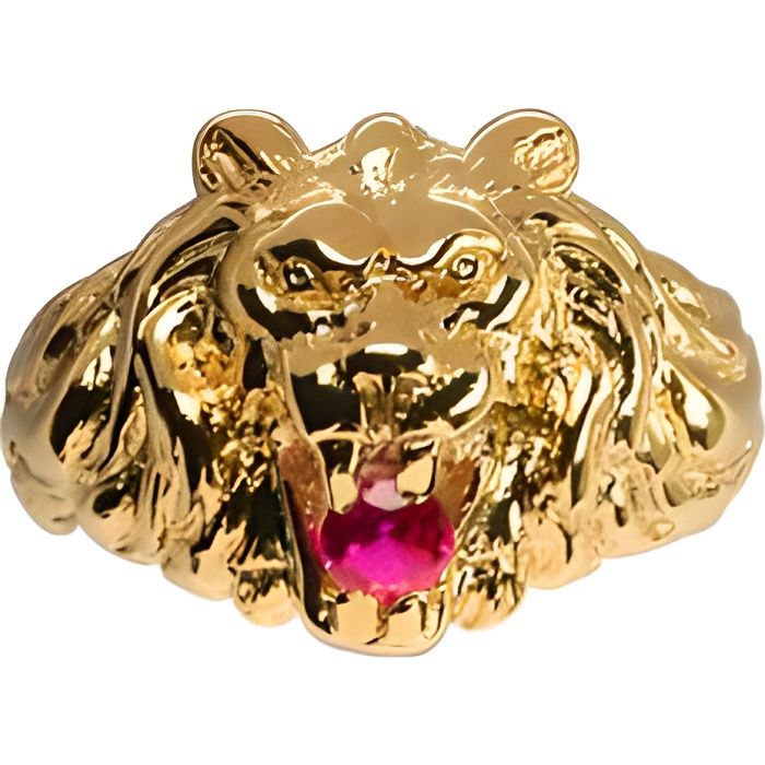 Chevalière lion gros modèle pier... Doré