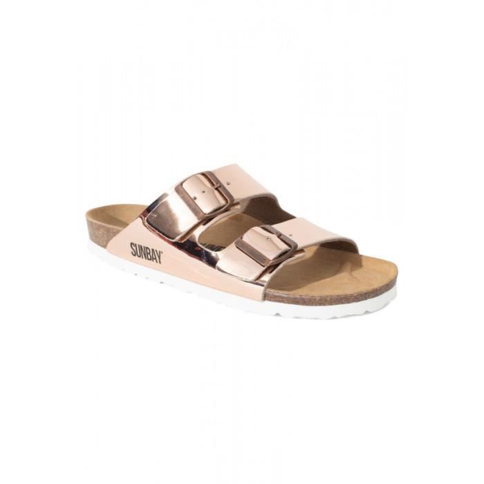 SUNBAY Mules à deux brides pour femme LEA Or - Femme