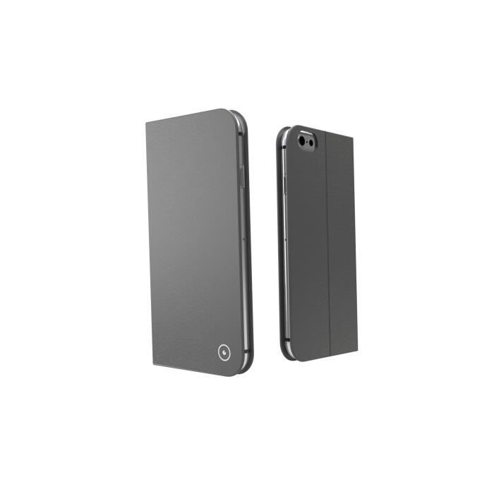 MUVIT Etui Folio Fit Croute De Cuir Gris Pour Apple Iphone 7