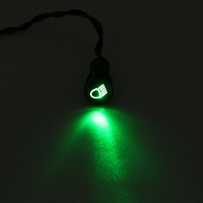 LED Ampoules Feux de croisement de (vert) Précâblés Tableau de bord 8 mm 12V Avertissement Veilleuse Indicateur Voiture Bateau Cami