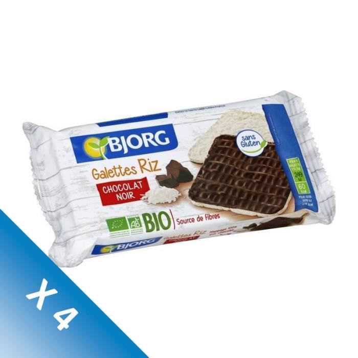 [LOT DE 4] Galettes riz chocolat noir bio 100 g Bjorg