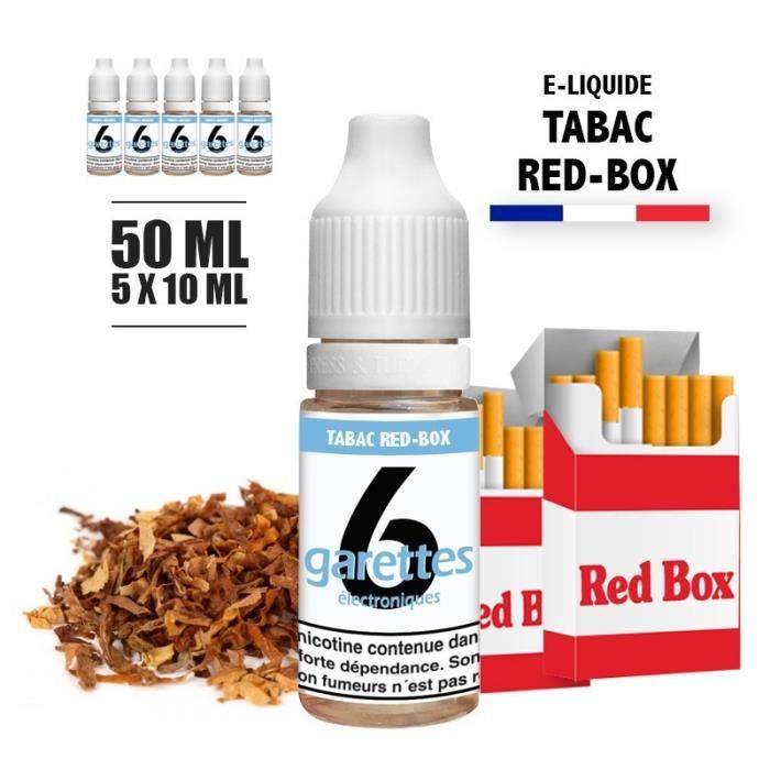 E-liquide 50ML saveur TABAC MLB RED avec 11MG de nicotine (e-liquide id : PROD2190) - (5x10ML)
