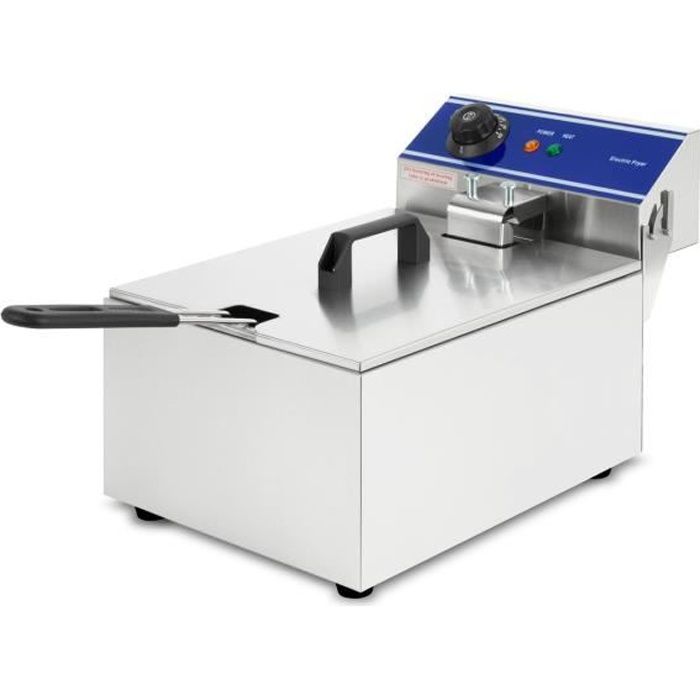 vertes Friteuse 10L (3000 Watt, température réglable jusqu'à 200°C, électrique , capacité 6,5 litres d'huile)