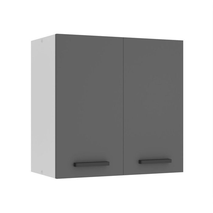 Meuble haut de cuisine - BELINI - SG2-60 - Mural - 2 Portes - Argent mat - Design contemporain
