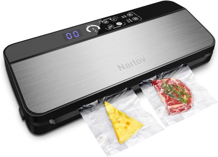 Machine Sous Vide Alimentaire, 6 En 1 Appareil De Mise Sous Vide 80 KPa Avec 30 Cm Bande De Scellage Pour Conservation Des Aliments Secs Et Humides Inclus Sacs Sous Vide Et Tuyau 87232069