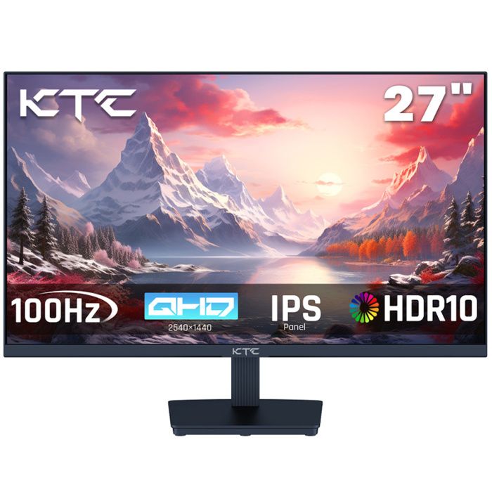 KTC H27T27 Moniteur de Jeu 27 pouces 2560x1440 QHD IPS 100Hz HDR10 Temps de Réponse 1ms Adaptive Sync Lumière Réduite & Anti Scintillement Montage VESA 2*HDMI 2.0 1*DP 1.4 1*Jack Casque Neuf - vue 2