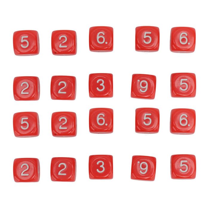 Lot De 20 Dés Polyédriques D6 Acrylique – 5 Couleurs – Taille 14 Ou 16 Mm – Pour Jeux De Société, DND, Classe Et Fêtes