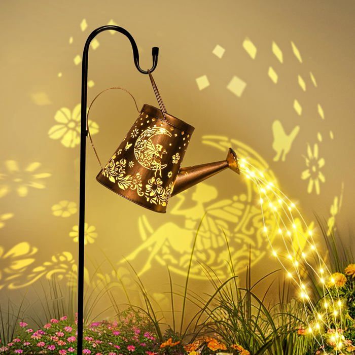 Lanternes Solaires Extérieur Arrosoir Avec Père Noël - Décoration Jardin Étanche LED