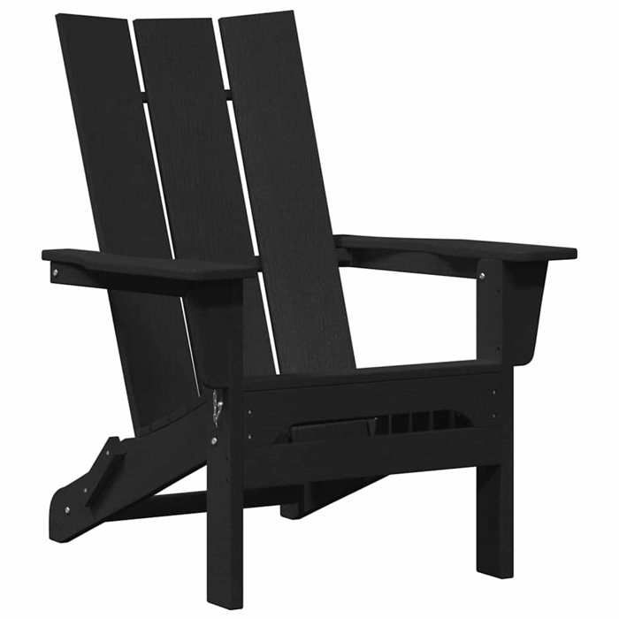 NEW 2025 CHAISE JARDIN - GKK - Fauteuil Adirondack - pliante Noire 74 5x80 5x90 cm HDPE - size:80 5x74 5x90 cm @@1479