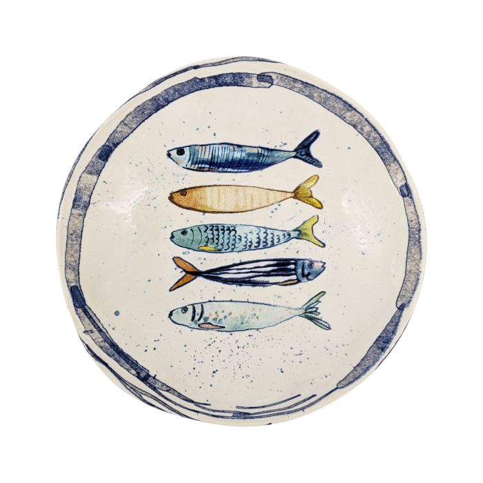 Assiette creuse 21cm Peixe La Mediterránea - 6 pièces