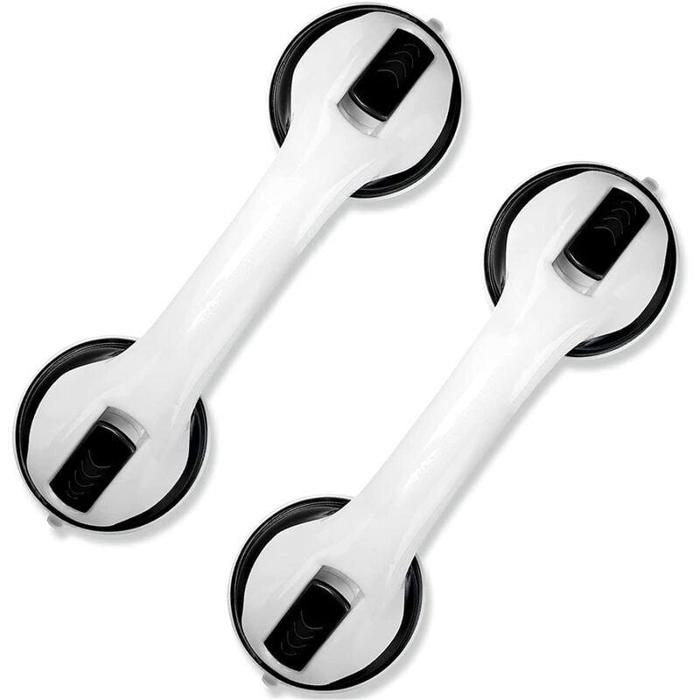 Lot de 2 Poignées Noir de Douche à Ventouse Poignées de Sécurité Portable pour Enfants et Personnes Âgées