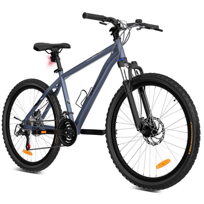 Vélo VTT EVERCROSS TECH EM3 Pneu 26 Aluminium 21 vitesses freins à disque suspension avant – Vélo tout terrain Gris Bleu