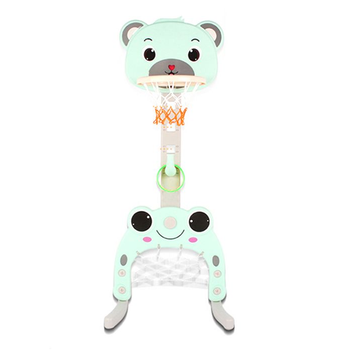 ZoneYan Jeu Gonflable 2 En 1 – Basket-Ball Et Lancer D'Anneaux Pour Piscine, 4 Anneaux Et Ballon Inclus, Activité Eau Idéale Pour Enfants