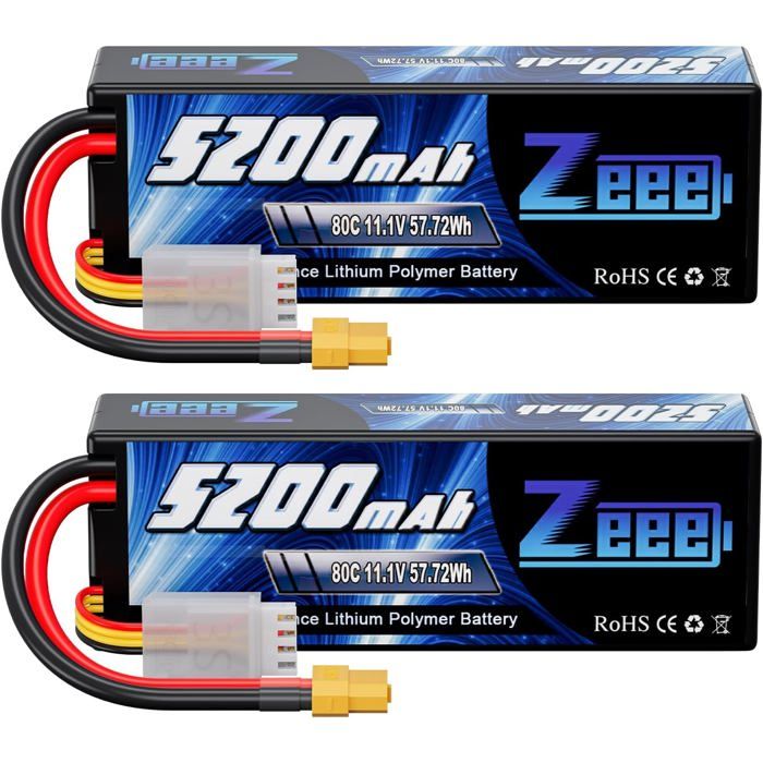 Batterie Lipo Zeee 3S 5200mAh 11,1V 60C pour Drones et RC