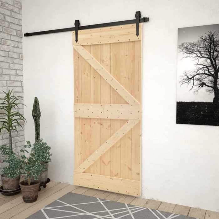 vidaXL Porte NARVIK Naturel 80 x 210 cm Bois de pin massif - vue 3