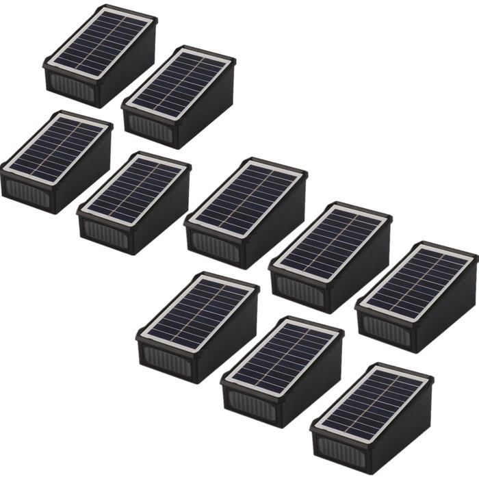 Applique murale solaire extérieure - Unbrand - 10 pièces - RGB multicolore - IP65 étanche - Éclairage haut et bas