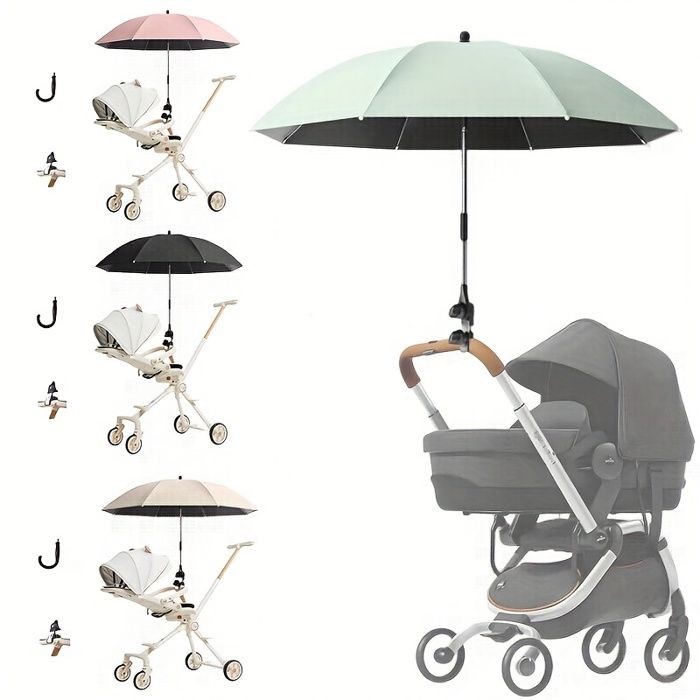 Ombrelle universelle pour poussette — Ombre réglable à 360° et protection UV —